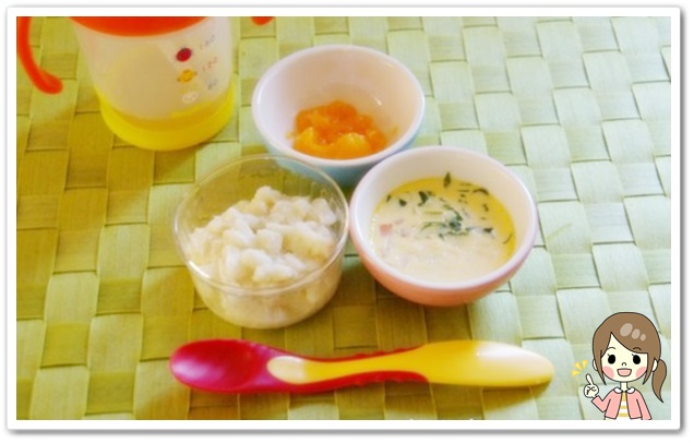 離乳食107日1回目スープパン粥
