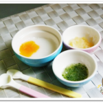 離乳食25日目10倍粥のにんじんあんかけ乗っけ