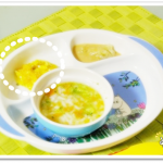 離乳食64日2回目かぼちゃと白菜の豆腐和え