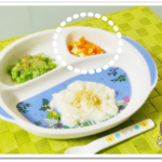 離乳食63日2回目にんじんと豆腐の和え物