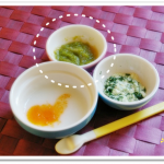 離乳食32日目りんごとキャベツの和え物