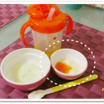 離乳食35日2回目豆腐のにんじんあん