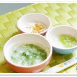離乳食51日1回目ほうれん草粥