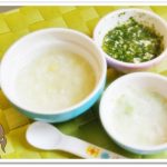 離乳食57日1回目キャベツ粥