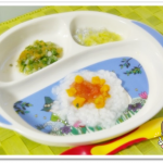 離乳食65日2回目トマトとかぼちゃ粥