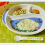 離乳食66日2回目ブロッコリーミルクパン粥