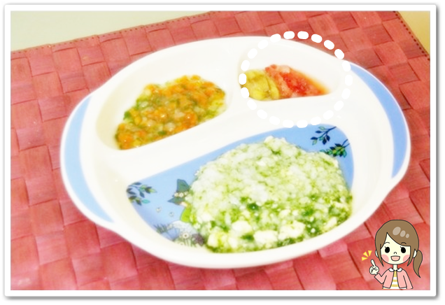 離乳食74日2回目バナナといちご