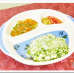離乳食74日2回目ほうれん草と豆腐のお粥