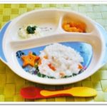 離乳食89日1回目にんじんと鯛のだし粥