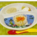 離乳食92日2回目にんじんと大根入りうどん
