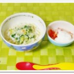 離乳食97日2回目野菜と豆腐のあんかけうどん