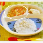 離乳食112日1回目にんじんと白菜のとろとろ