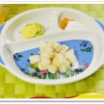 離乳食103日1回目枝豆の卵ソース
