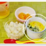 離乳食109日1回目高野豆腐入り茶碗蒸し