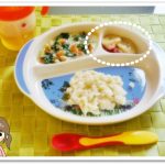 離乳食111日1回目いちごとバナナ