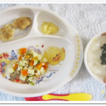 離乳食138日3回目ほうれん草と鯛のお粥