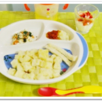 離乳食140日1回目コーンパン粥