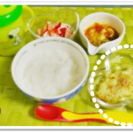 離乳食140日3回目豆腐としらすのおやき