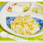 離乳食142日3回目豆腐とにんじんのあんかけ丼
