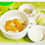 離乳食143日3回目さつまいもスティックホワイトソースかけ