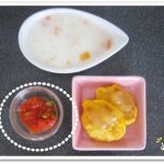 離乳食147日2回目きゅうりとトマトの和え物