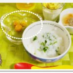 離乳食148日1回目かぼちゃチーズ