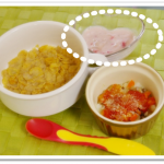 離乳食153日1回目いちごのフルーチェ風