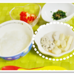 離乳食154日3回目里芋と高野豆腐の煮物