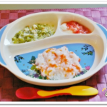 離乳食76日1回目にんじん粥