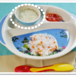 離乳食78日1回目ブロッコリーとりんごの豆乳スープ