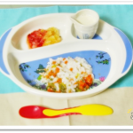 離乳食79日2回目にんじんと春キャベツのお粥
