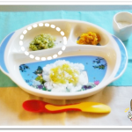 離乳食81日1回目【中期】ブロッコリーとりんごの和え物
