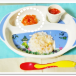 離乳食81日2回目【中期】りんごとにんじんの和え物