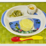 離乳食86日2回目かぼちゃ豆乳粥