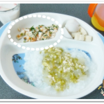 離乳食155日2回目ささみのほうれん草挟み焼き