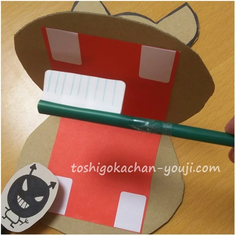 1歳知育玩具 手作りおもちゃ カバさんの歯磨き