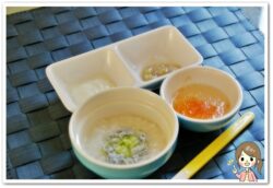 離乳食39日1回目しらすキャベツ粥